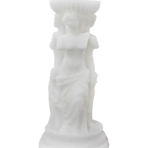 Vela de color blanca de 7.5×7.5×15.8cm