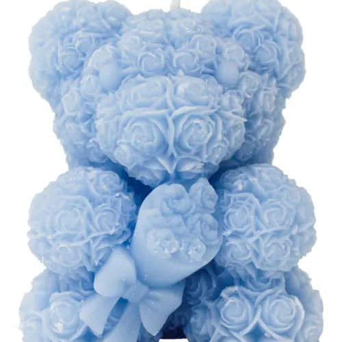 Vela en forma de oso de color azul de 6x8x9.5cm