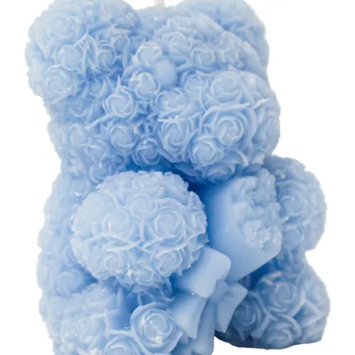 Vela en forma de oso de color azul de 6x8x9.5cm