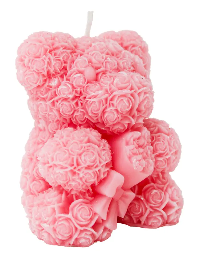 Vela en forma de oso de color rosa de 6x8x9.5cm - Image 2