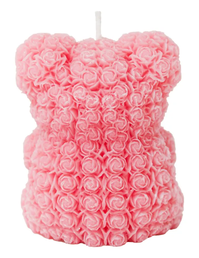 Vela en forma de oso de color rosa de 6x8x9.5cm - Image 4