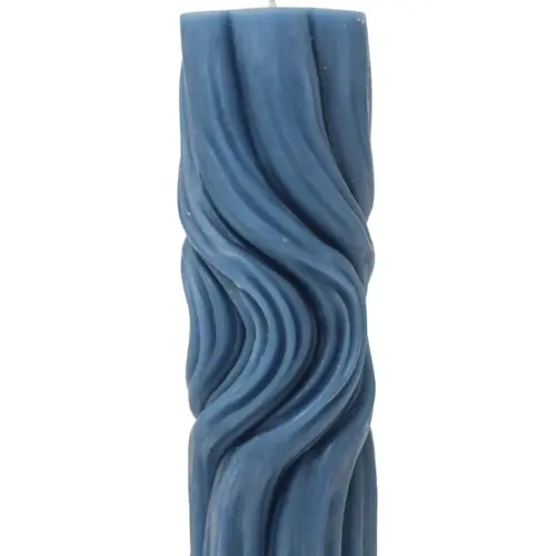 Vela diseño torcida azul marino de 4.5×4.5x14cm