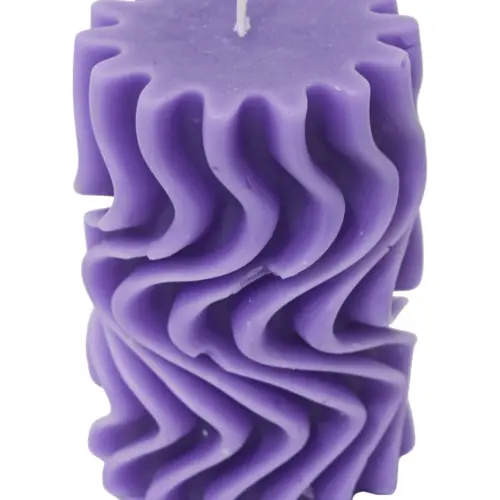 Vela diseño torcida morada de 6.5×6.5×10.5cm
