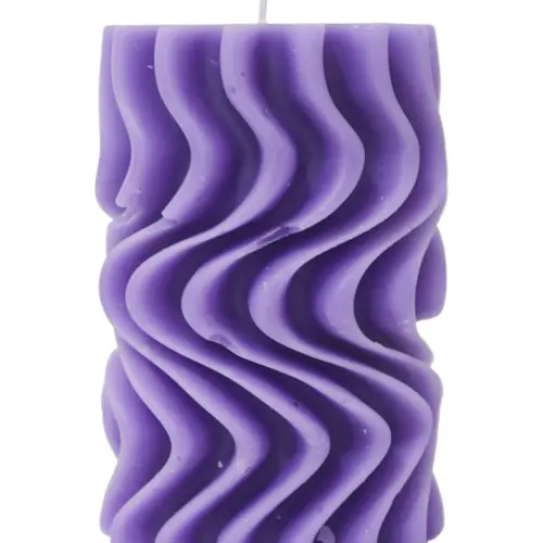 Vela diseño torcida morada de 6.5×6.5×10.5cm