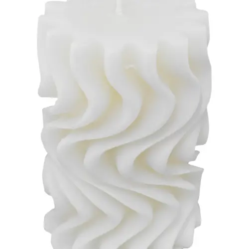 Vela diseño torcida beige de 6.5×6.5×10.5cm