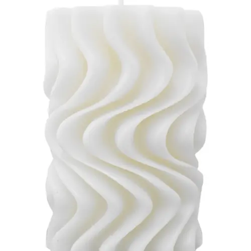 Vela diseño torcida beige de 6.5×6.5×10.5cm