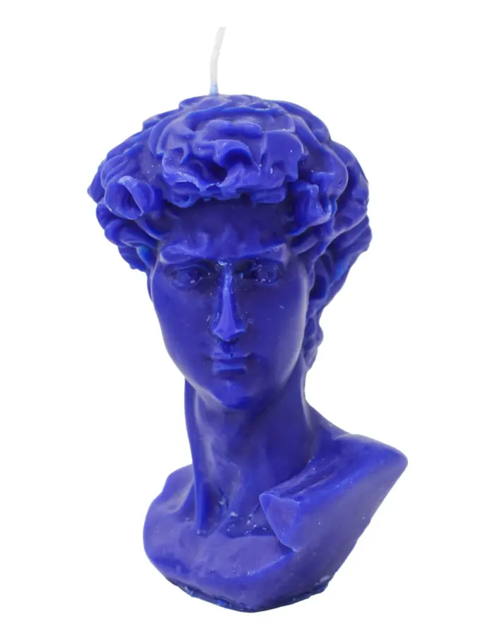 Vela diseño rostro azul rey de 8x9.5x14.5cm - Image 2