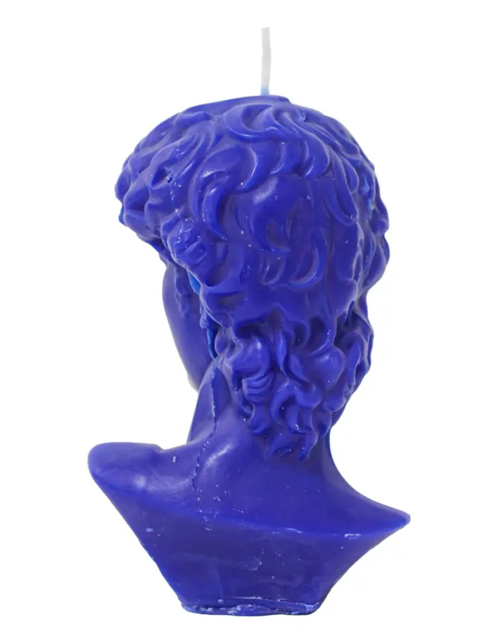 Vela diseño rostro azul rey de 8x9.5x14.5cm - Image 4