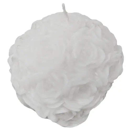 Vela blanca diseño esfera de 8.8×8.5x7cm