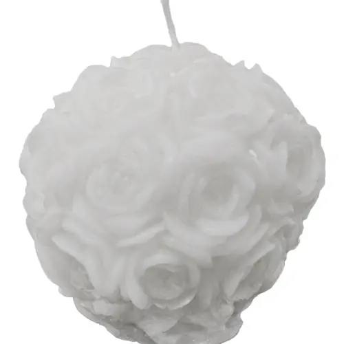 Vela blanca diseño esfera de 8.8×8.5x7cm