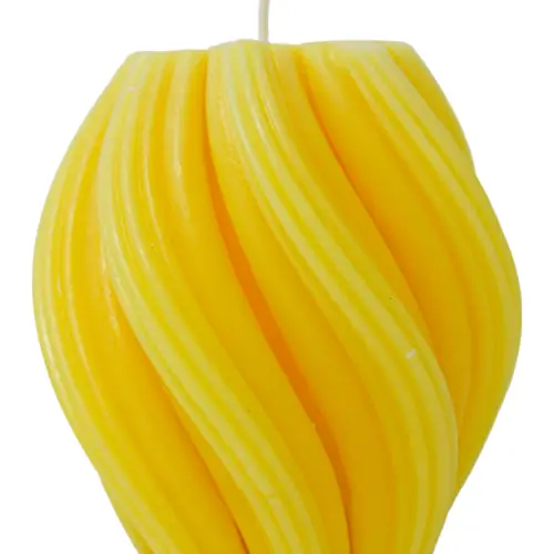 Vela amarilla diseño esfera de 8x8x8.5cm