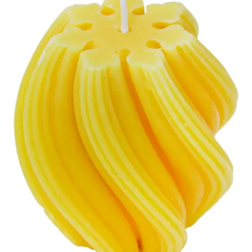 Vela amarilla diseño esfera de 8x8x8.5cm