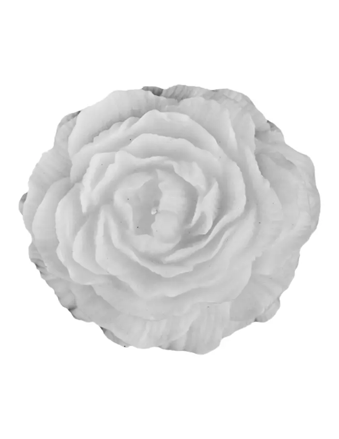 Vela blanca diseño flor de 13.5x15.5x4.5cm - Image 3