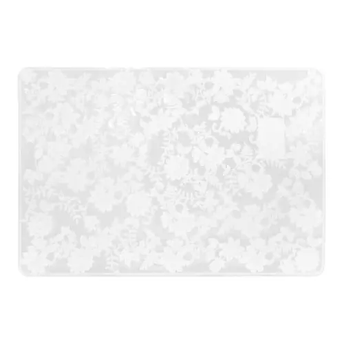 Mantel de plastico rectangular blanco diseño flores de 30x45x0.1cm