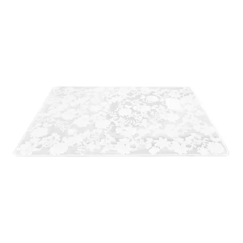 Mantel de plastico rectangular blanco diseño flores de 30x45x0.1cm