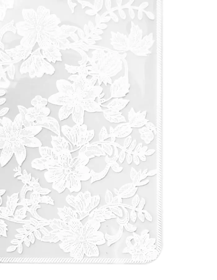 Mantel de plastico rectangular blanco diseño flores de 30x45x0.1cm - Image 3