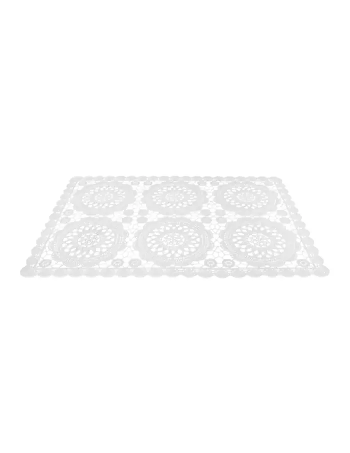 Mantel de plastico rectangular blanco diseño circulos de 30x45x0.1cm - Image 2