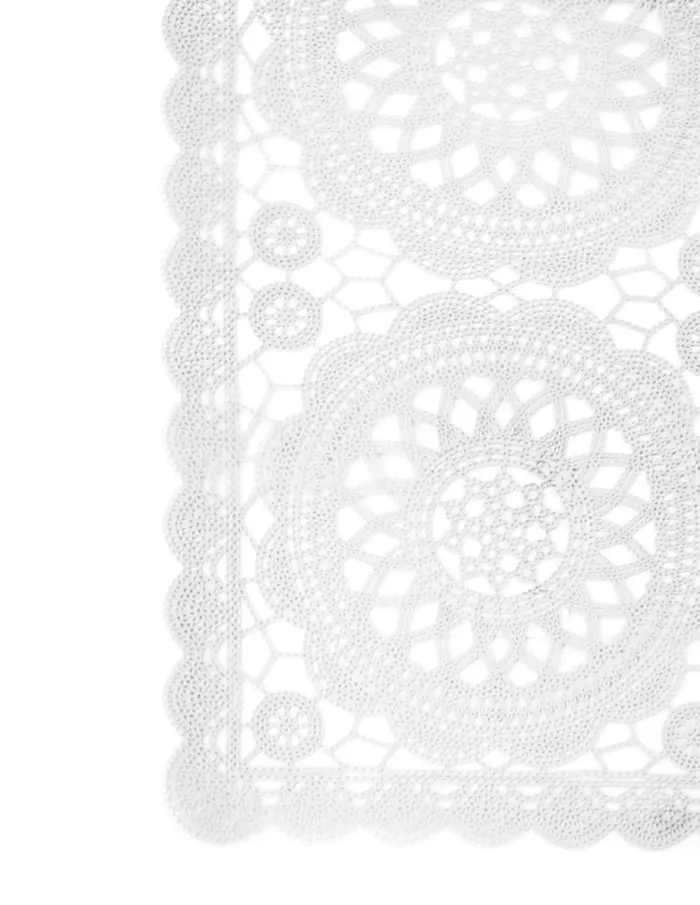 Mantel de plastico rectangular blanco diseño circulos de 30x45x0.1cm - Image 3