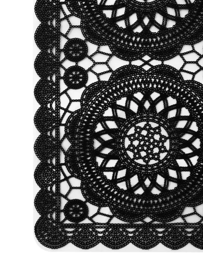 Mantel de plastico rectangular negro diseño circulos de 30x45x0.1cm - Image 3