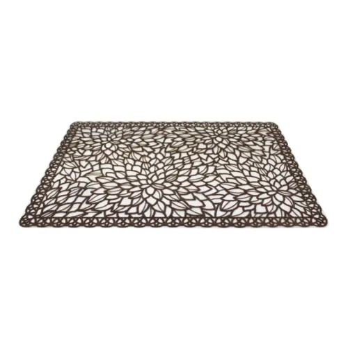 Mantel de plastico rectangular café diseño flor de 30x45x0.1cm