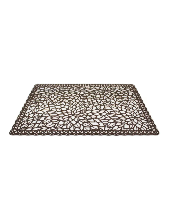 Mantel de plastico rectangular café diseño flor de 30x45x0.1cm - Image 2