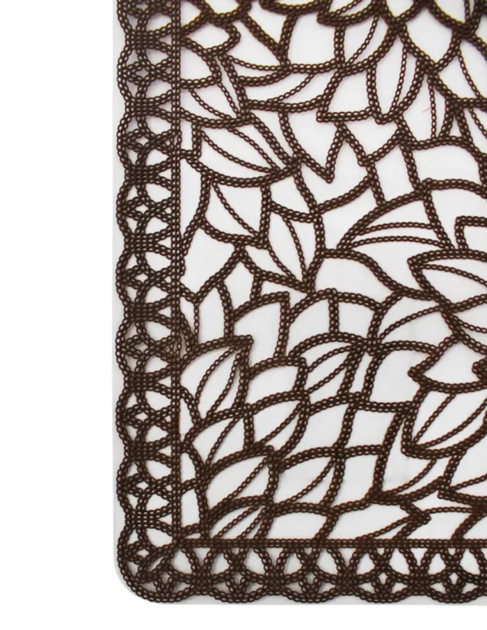 Mantel de plastico rectangular café diseño flor de 30x45x0.1cm - Image 3