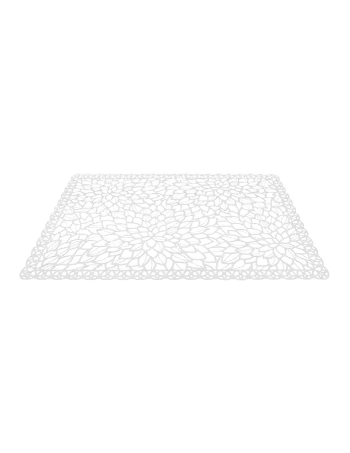 Mantel de plastico rectangular blanco diseño flor de 30x45x0.1cm - Image 2