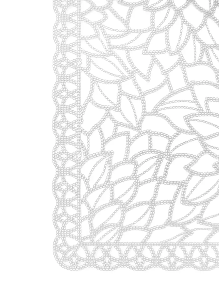 Mantel de plastico rectangular blanco diseño flor de 30x45x0.1cm - Image 3