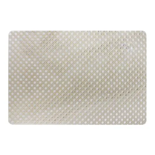 Mantel de plastico rectangular beige diseño rattan de 30x45x0.1cm