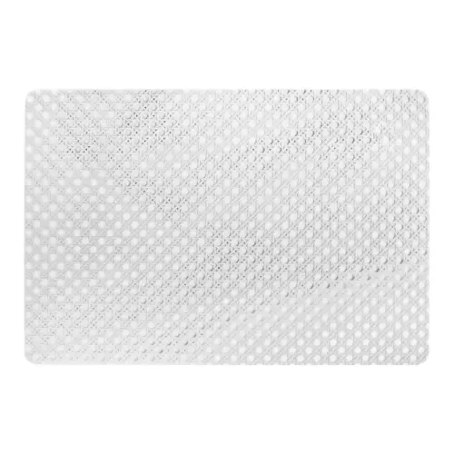 Mantel de plastico rectangular blanco diseño rattan de 30x45x0.1cm
