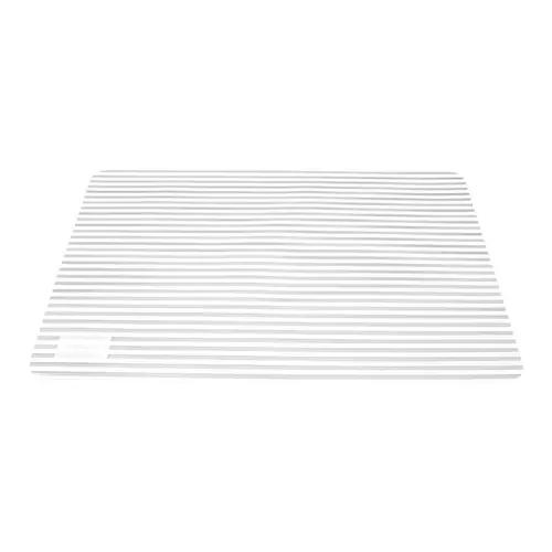 Mantel de plastico rectangular blanco diseño rayas de 30x45x0.1cm