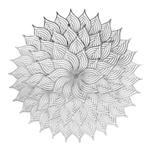 Mantel de plastico calado plateado diseño flor de 38x38x0.1cm