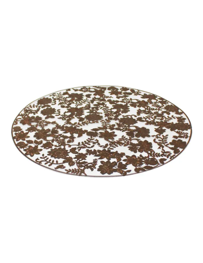Mantel de plastico café estampado flores de 38x38x0.1cm - Image 2