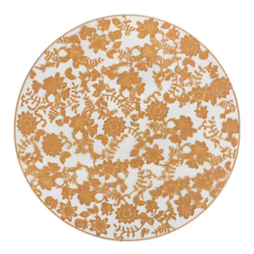 Mantel de plastico café claro estampado flores de 38x38x0.1cm