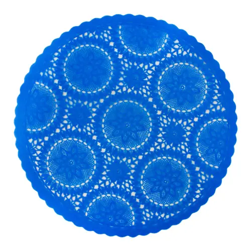 Mantel de plastico azul diseño circulos de 38x38x0.1cm