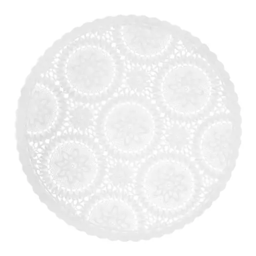 Mantel de plastico blanco diseño circulos de 38x38x0.1cm