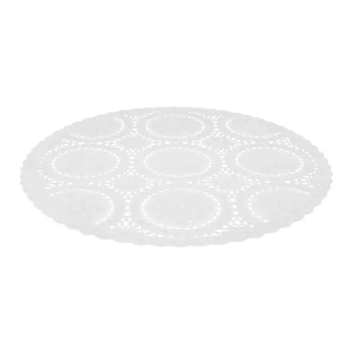 Mantel de plastico blanco diseño circulos de 38x38x0.1cm