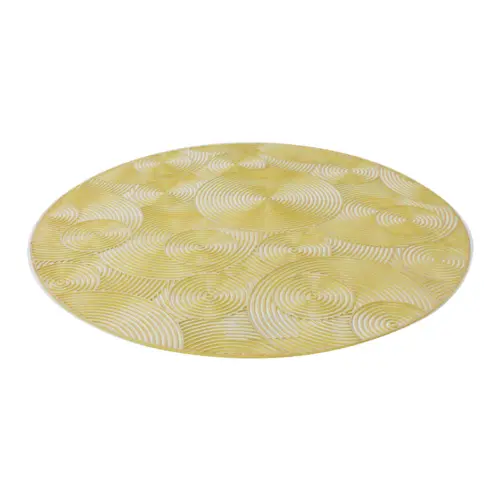 Mantel de plastico dorado diseño circulos de 38x38x0.1cm