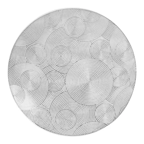 Mantel de plastico plateado diseño circulos de 38x38x0.1cm