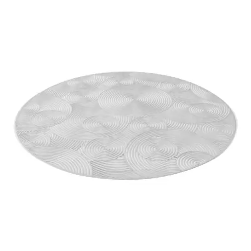 Mantel de plastico plateado diseño circulos de 38x38x0.1cm