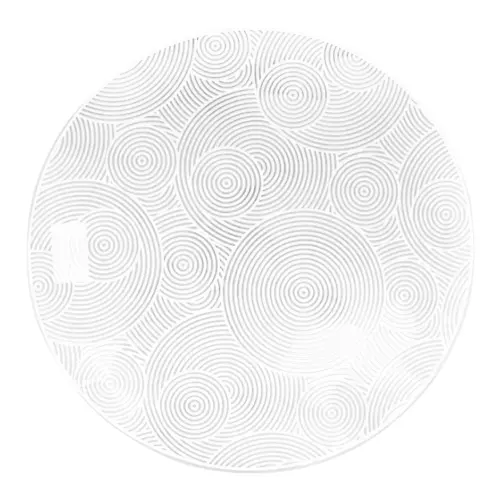Mantel dem plastico blanco diseño circulos de 38x38x0.1cm