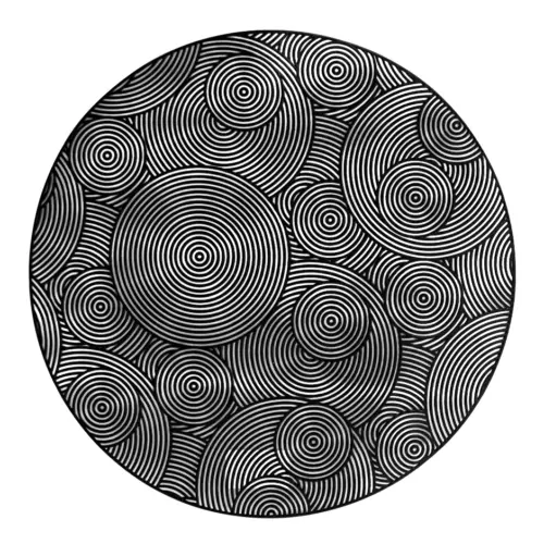 Mantel de plastico negro diseño circulos de 38x38x0.1cm