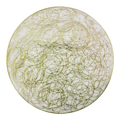 Mantel de plastico blanco con dorado de 38x38x0.1cm
