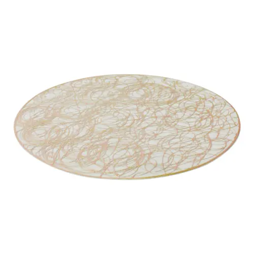 Mantel de plastico blanco con dorado de 38x38x0.1cm