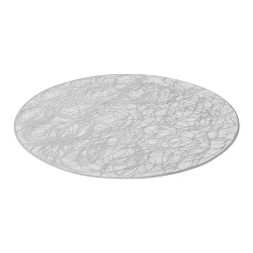 Mantel de plastico blanco con plateado de 38x38x0.1cm