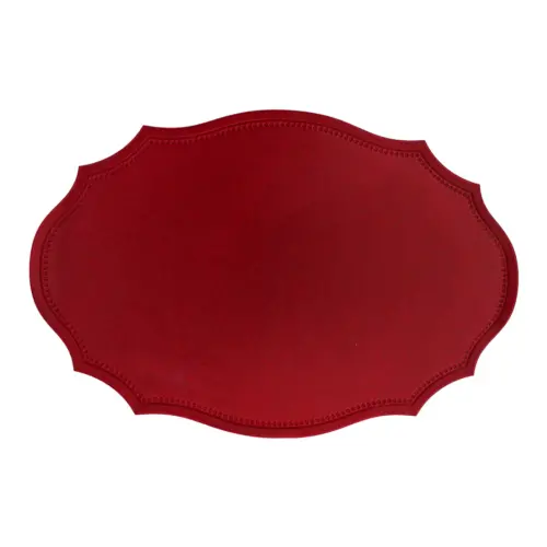 Mantel de plastico ovalado rojo de 30x45x0.1cm
