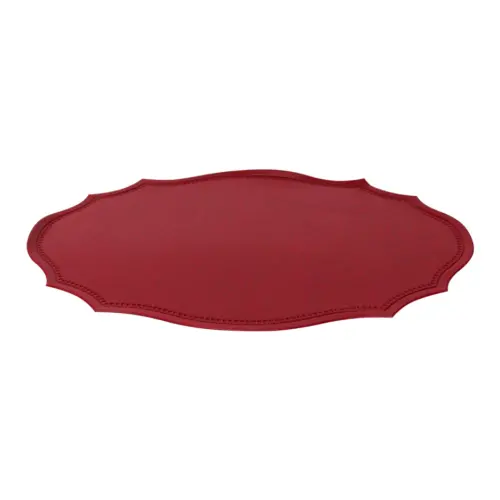 Mantel de plastico ovalado rojo de 30x45x0.1cm