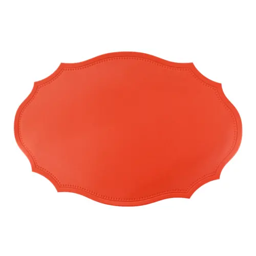 Mantel de plastico ovalado naranja de 30x45x0.1cm