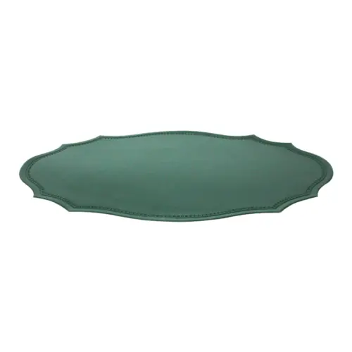 Mantel de plastico ovalado verde de 30x45x0.1cm