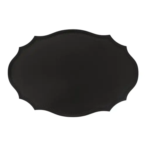 Mantel de plastico ovalado negro de 30x45x0.1cm